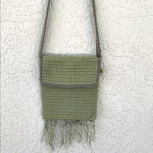 The Sak Chic Green Crochet crossover/shoulder Bag